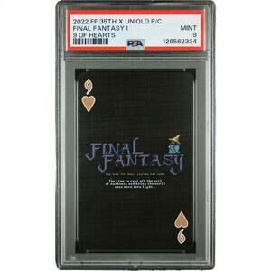 2022 FINAL FANTASY 35TH X UNIQLO PLAYING CARDS 9 OF HEARTS FINAL FANTASY I PSA 9